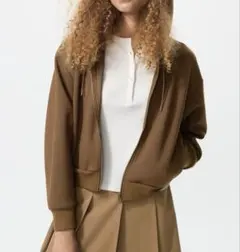 ドライスウェットフルジップパーカー レディース M ブラウン