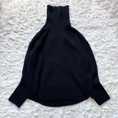フレームワーク ウールカシミヤタートルロングプルオーバー ニットセーターネイビー