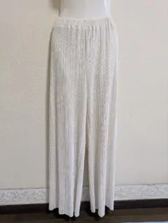 オフホワイト 生成りワイドパンツ Mサイズ