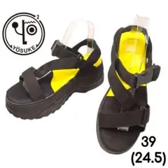 大人気☆ YOSUKE 厚底　スポーツ サンダル スポサン 39 黒