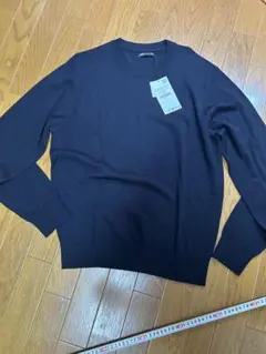 新品ZARAネイビークルーネックウールセーターL 定価7990円
