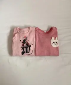 西松屋 ロンパース 長袖 ピンク うさぎ