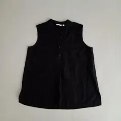 ユニクロ　リネンブレンド　スキッパー　ノースリーブ　シャツ　XL
