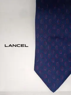 LANCEL ランセル ネクタイ 小紋柄 ネイビー 美品のサムネイル