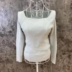 ☆PROPORTION☆長袖ニット☆スクエアネック☆大人可愛い☆水色☆(2)