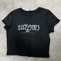GU ブラック クロップドTシャツ Sクロミコラボ