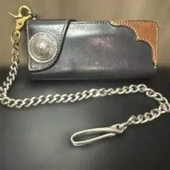 【美品】FUNNY スティングレイ 長財布 ウォレットチェーン・袋付き エイ革 美品】FUNNY スティングレイ 長財布 ウォレットチェーン・袋付き エイ