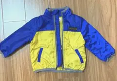 futafuta ブルー×イエロー インナーフリース アウター 80 防風防寒