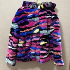【2日間限定出品】Desigual フェイクファーコート マルチカラー
