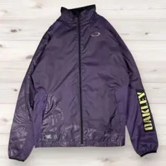 美品✨OAKLEY（オークリー） 幾何学切替 ウィンドブレーカー 紫 M ゴルフ