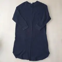 【値下げ 中古品】GU 長袖 Vネック ワンピース ブラック L