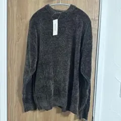 新品未使用　モノマート　ソフトモールヤーン　ダークブラウン　M クルーネック