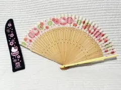 ハローキティ 花柄扇子と専用ケースセット