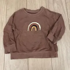 ブラウン レインボー柄 トレーナー 90 韓国子供服