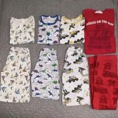 訳あり　120cm 半袖パジャマセット　恐竜・車