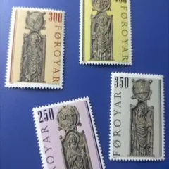5146 外国切手 フェロー諸島 1984年 教会の椅子 4種