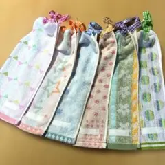 041.おりこうエプロン　おりこうタオル　タオルエプロン　6枚組　無撚糸　女の子