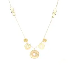 E0078 マザーオブパール レディース ネックレス ゴールド ペンダント