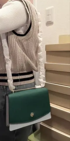 Tory Burch ショルダーバッグ グリーン/ホワイト