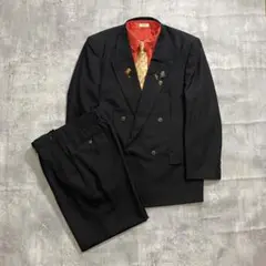 5点セット✨ セットアップ ダブル ピンズ ネクタイシャツ 黒 オレンジ 成人式
