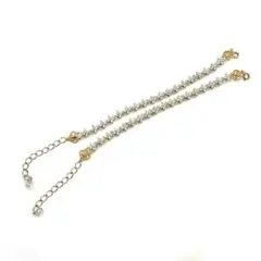 Y502-77　ブレスレット　2点セット　ゴールド　ストーン　フラワー