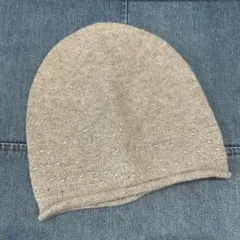 [ZARA] ビジュー付きビーニー　ベージュ