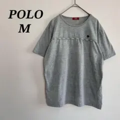 POLO Tシャツ M グレー ポロ 半袖 カットソー 刺繍 ロゴ カジュアルのサムネイル