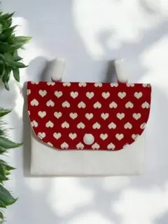 ハンドメイド　移動ポケット　ハート