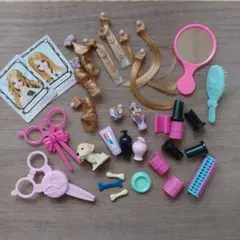 リカちゃん ヘアアレンジ小物セット② エクステ、手鏡、カーラーまとめ売り