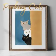 【キャンバスポスター】猫アート　北欧風　布製　インテリアに◎　ウォールデコ　愛猫