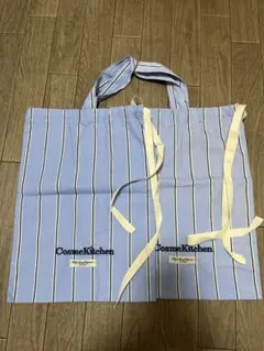 CosmeKitchen ストライプ ショッパー 2枚セットのサムネイル