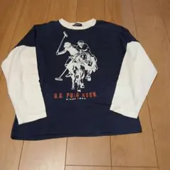 U.S. POLO ASSN. 長袖Tシャツ ネイビー/ホワイト