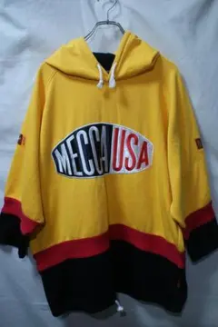 レア　MECCA USA フリース　パーカー デカロゴ　90s　スエット　韓国