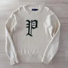 ホワイト ニットポロ 長袖