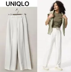 【美品】UNIQLO タックワイドパンツ