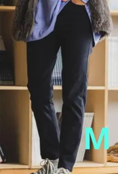 1度着用ベイフローレディースストレッチあったかパンツブラック黒3ML