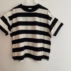 黒と白のストライプ 半袖Tシャツ 100cm〜