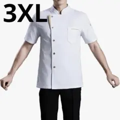 コックコート コック服 半袖 3XL（185）大きいサイズ 厨房 白衣のサムネイル