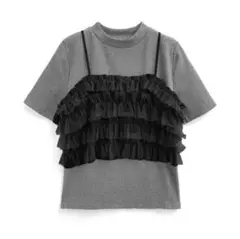 フリルチュールビスチェ セットアップ tw1148 ブラック GRL