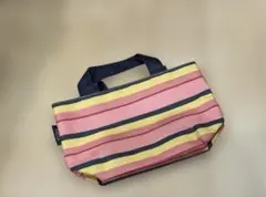 未使用　ランチバッグ　ELLE 防水　ミニバッグ　ストライプ
