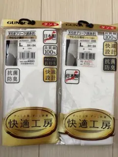 グンゼ　快適工房　天引きブリーフ　前あき　白　ホワイト　L　綿100% ラストのサムネイル