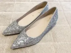 シルバーグリッター パンプス 23.0cm