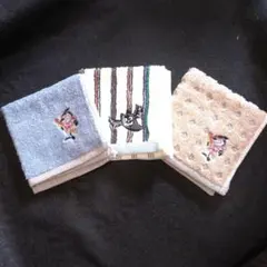 刺繍デザインタオルハンカチ3枚セット