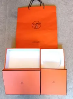 HERMES ギフトボックス 2個&手提袋　美品