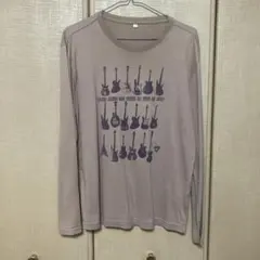 ギタープリント 長袖カットソー