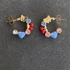 カラフルハート型フープピアス