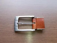 ベルト バックル ジャンク品/シルバー金属、牛革