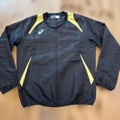 野球ウィンドブレーカー　ASICS VジャンLS ブラック×イエロー M