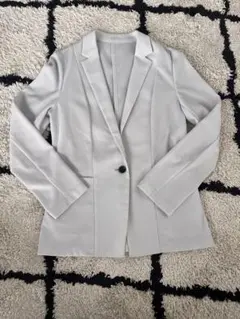 COMME CA ISM ライトグレー シングルボタンジャケット