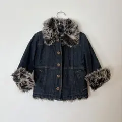 ファー付きダ　デニムジャケット　コムサ